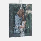 シンプルエレガントモダン婚約した写真 |クリスマス ガラスオーナメント (正面右)