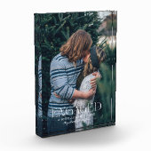 シンプルエレガントモダン婚約した写真 |クリスマス フォトブロック (左)