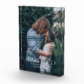 シンプルエレガントモダン婚約した写真 |クリスマス フォトブロック (右)