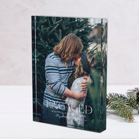 シンプルエレガントモダン婚約した写真 |クリスマス フォトブロック