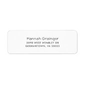 シンプルエレガントモダン差出人住所 ラベル (正面)