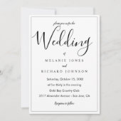 シンプルエレガントモダン書結婚文字 招待状 (正面)