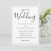 シンプルエレガントモダン書結婚文字 招待状 (スタンド正面)