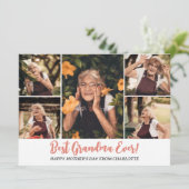 シンプルエレガントモダン母の日おばあちゃん5写真 シーズンカード (スタンド正面)