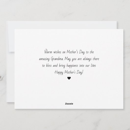 シンプルエレガントモダン母の日おばあちゃん5写真 シーズンカード (裏面)