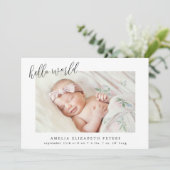 シンプルエレガントモダン生まれたばかりの誕生 案内状 (スタンド正面)