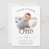 シンプルエレガントモダン生誕生会 招待状 (正面)