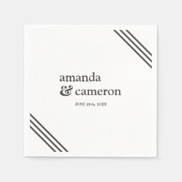 シンプルエレガントモダン白結婚の スタンダードカクテルナプキン