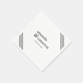 シンプルエレガントモダン白結婚の スタンダードカクテルナプキン (角)