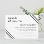 シンプルエレガントモダン白結婚の 招待状 (スタンド正面)