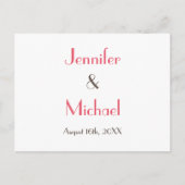 シンプルエレガントモダン白結婚応答RSVP ポストカード (正面)
