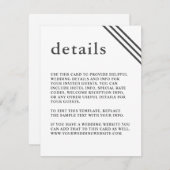 シンプルエレガントモダン白結婚詳細 エンクロージャーカード (正面/裏面)