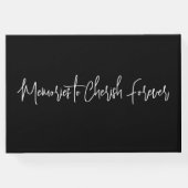 シンプルエレガントモダン白黒ミニマルスクリプト ゲストブック (裏面)