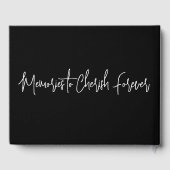 シンプルエレガントモダン白黒ミニマルスクリプト ゲストブック (裏面)