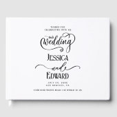 シンプルエレガントモダン白黒ミニマルスクリプト ゲストブック (正面)