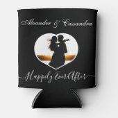 シンプルエレガントモダン白黒写真結婚の 缶クーラー (正面)