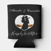 シンプルエレガントモダン白黒写真結婚の 缶クーラー (裏面)