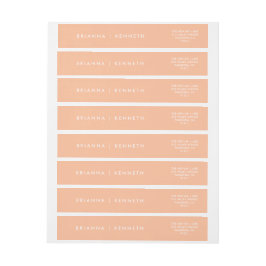 シンプルエレガントモダン結婚ピーチ ラップアラウンドラベル