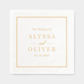 シンプルエレガントモダン結婚フォイルナプキン 箔ナプキン (正面)