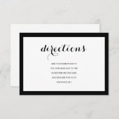 シンプルエレガントモダン結婚Directions Card 招待状 (正面/裏面)