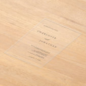 シンプルエレガントモダン結婚s アクリル招待状 (レイダウン)