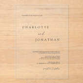 シンプルエレガントモダン結婚s アクリル招待状 (正面)