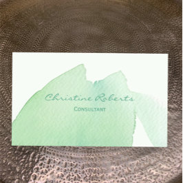 シンプルエレガントモダン緑の青い水色 名刺