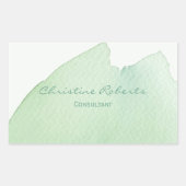 シンプルエレガントモダン緑の青い水色 長方形シール (正面)