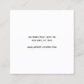 シンプルエレガントモダン角ブラックイヤリングディスプレイ スクエア名刺 (裏面)