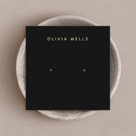 シンプルエレガントモダン角ブラックイヤリングディスプレイ スクエア名刺