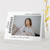 シンプルエレガントモダン誕生日スタイリッシュ写真 カード (黄色い花)