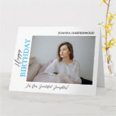 シンプルエレガントモダン誕生日スタイリッシュ写真 カード (黄色い花)
