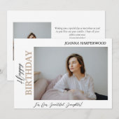 シンプルエレガントモダン誕生日スタイリッシュ写真 シーズンカード (正面/裏面)