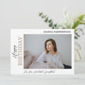 シンプルエレガントモダン誕生日スタイリッシュ写真 シーズンカード (スタンド正面)