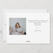 シンプルエレガントモダン誕生日スタイリッシュ写真 シーズンカード (裏面)