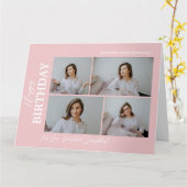 シンプルエレガントモダン誕生日スタイリッシュ4写真 カード (黄色い花)