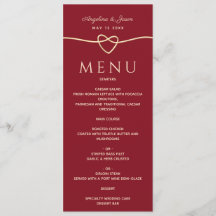 シンプルエレガントモダン赤と金ゴールドハート結婚の