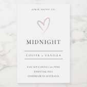 シンプルエレガントモダン赤面白ハート蝋燭 フードラベル (シングルラベル)