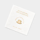 シンプルエレガントモダン金ゴールドブライダルシャワーティーパーティー 箔ナプキン (左)