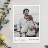 シンプルエレガントモダン金ゴールド写真の日付を保存 招待状