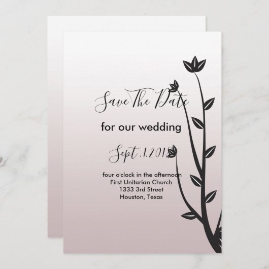 シンプルエレガントモダン離れ 招待状 (正面/裏面)