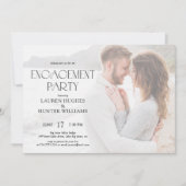 シンプルエレガントモダン2写婚約パーティ 招待状 (正面)