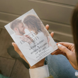 シンプルエレガントモダン2写婚約パーティ 招待状