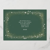 シンプルエレガントモダン3写真メリークリスマス 箔シーズンカード (裏面)