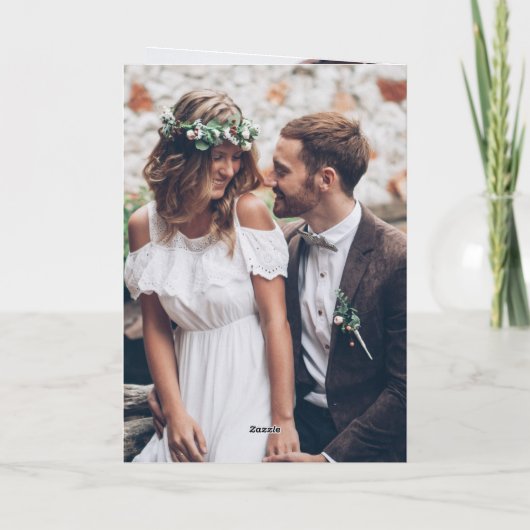 シンプルエレガントモダン4 – 写真結婚の サンキューカード (裏面)