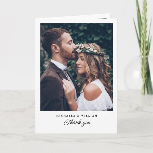 シンプルエレガントモダン4 – 写真結婚の サンキューカード (正面)