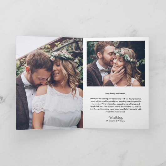 シンプルエレガントモダン4 – 写真結婚の サンキューカード (内部)