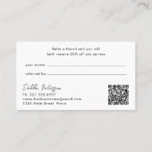 シンプルエレガントモダン 紹介カード (裏面)