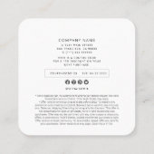 シンプルエレガントモダンChic Business Promo Coupon スクエア名刺 (裏面)