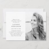 シンプルエレガントモダンChic Photo Baby Shower 招待状 (正面)